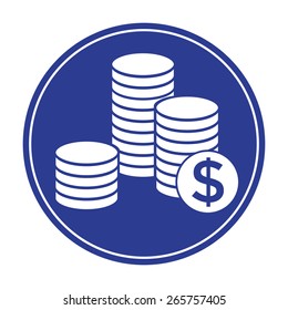stack of coins icon with dollar symbol