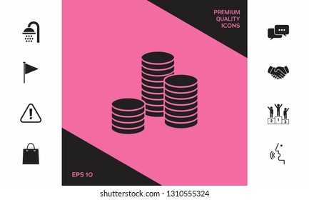 Stack of coins icon. Graphic elements for your design