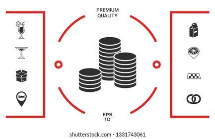 Stack of coins icon. Graphic elements for your design