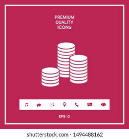 Stack of coins icon. Graphic elements for your design