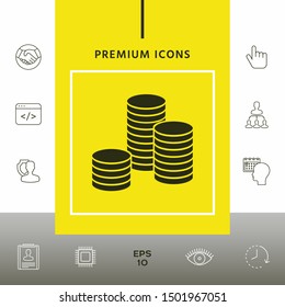 Stack of coins icon. Graphic elements for your design