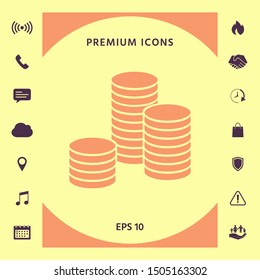 Stack of coins icon. Graphic elements for your design