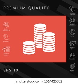 Stack of coins icon. Graphic elements for your design
