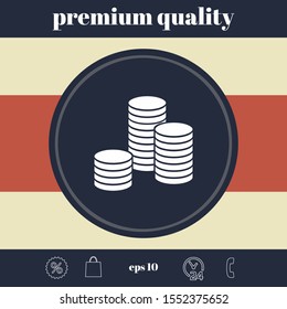 Stack of coins icon. Graphic elements for your design