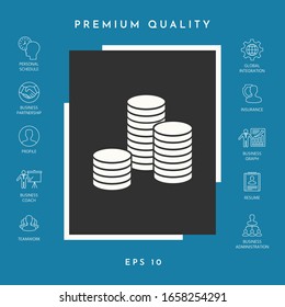 Stack of coins icon. Graphic elements for your design