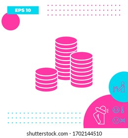 Stack of coins icon. Graphic elements for your design