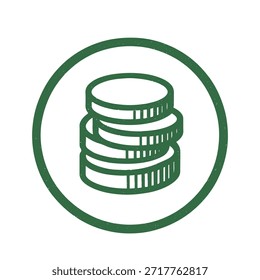 Pila de monedas icono logotipo sello Vector sobre fondo blanco
Icono de sello de Vector