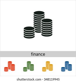 Stack of coins icon. Set of varicolored icons.