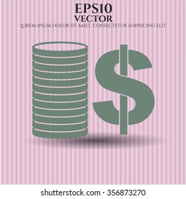 Stack of coins icon vector illustration