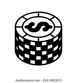 Stack of Coins Illustration Representing Finance and Wealth in Black and White Design