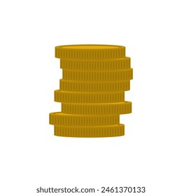 Stack of coins isolated. money Vector illustration