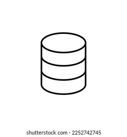 Stack Of Coins Line Icon. Vector sign drawn with black thin line. Editable stroke. Perfect for UI, apps, web sites, books, articles