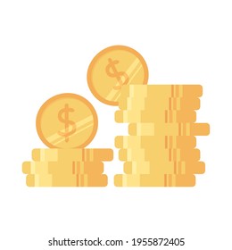 pila de monedas dinero aislado