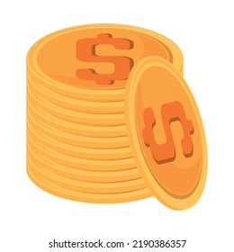 stack of coins money isolated icon