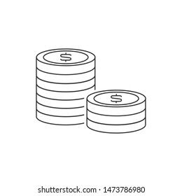 Stack Coins Outline Icon On White Stock Vector (Royalty Free ...