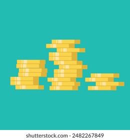 Stack of coins, symbolizing wealth, prosperity, and business vector