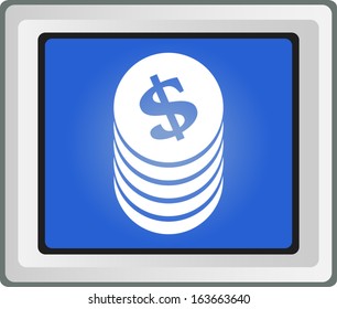 Stack of coins, vector 