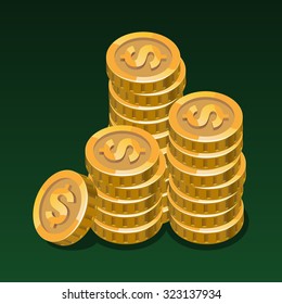 Stack of coins, vector