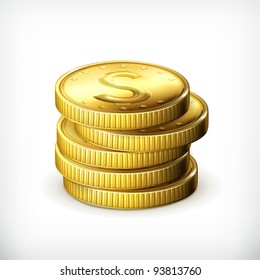 Stack of coins, vector