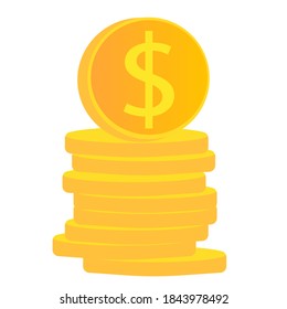 STACK OF COINS VECTOR FLET ICON