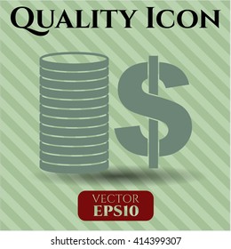 Stack of coins vector icon