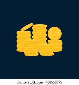 Stack of coins. Vector illustration