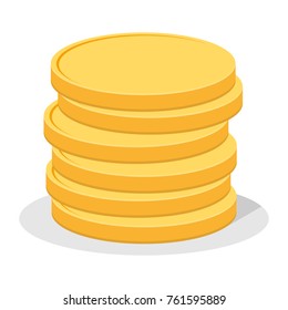 Stack of coins. Vector illustration.