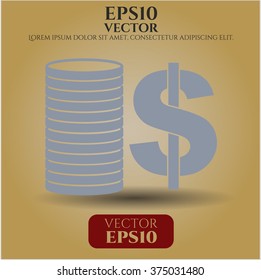 Stack of coins vector symbol