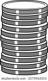 stack of coins without background