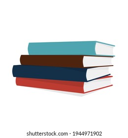Stack of color books. Vector illustration. Pile of books in a flat style. Education concept