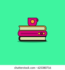 Stack of colored books