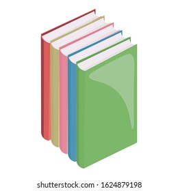 Stack of colored books, education of school or university vector illustration