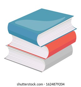 Stack of colored books, education of school or university vector illustration