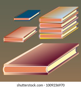 Stack of colored books with empty covers.