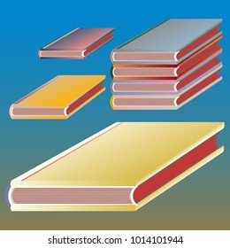 Stack of colored books with empty covers.