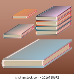 Stack of colored books with empty covers.