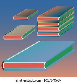 Stack of colored books with empty covers.