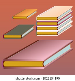 Stack of colored books with empty covers.