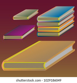 Stack of colored books with empty covers.