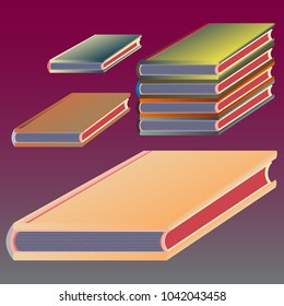 Stack of colored books with empty covers.