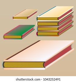 Stack of colored books with empty covers.