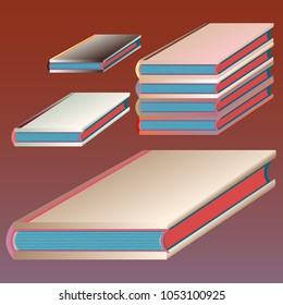 Stack of colored books with empty covers.