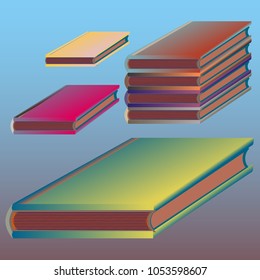 Stack of colored books with empty covers.