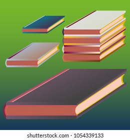 Stack of colored books with empty covers.