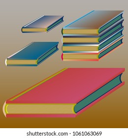 Stack of colored books with empty covers.