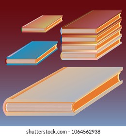 Stack of colored books with empty covers.