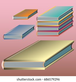 Stack of colored books with empty covers.