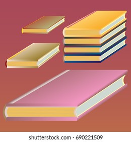 Stack of colored books with empty covers.