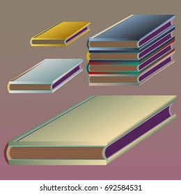 Stack of colored books with empty covers.