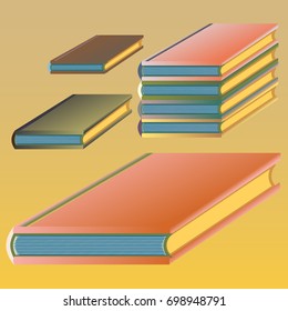 Stack of colored books with empty covers.
